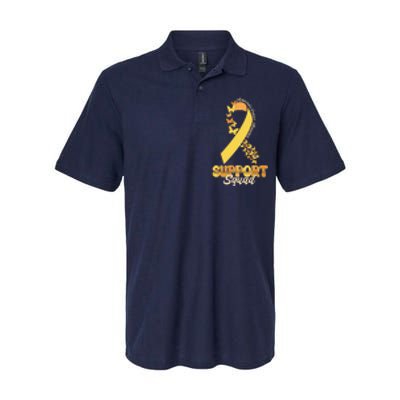 Appendix Cancer Awareness Support Squad Ribbon Butterflies Softstyle Adult Sport Polo