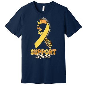 Appendix Cancer Awareness Support Squad Ribbon Butterflies Premium T-Shirt