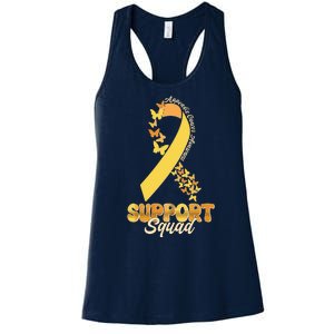 Appendix Cancer Awareness Support Squad Ribbon Butterflies Women's Racerback Tank