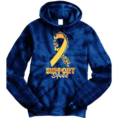 Appendix Cancer Awareness Support Squad Ribbon Butterflies Tie Dye Hoodie