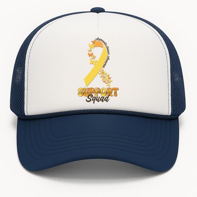 Appendix Cancer Awareness Support Squad Ribbon Butterflies Trucker Hat