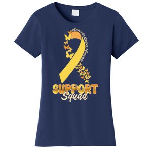 Appendix Cancer Awareness Support Squad Ribbon Butterflies Women's T-Shirt