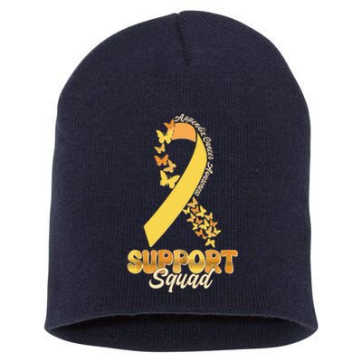 Appendix Cancer Awareness Support Squad Ribbon Butterflies Short Acrylic Beanie