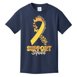 Appendix Cancer Awareness Support Squad Ribbon Butterflies Kids T-Shirt