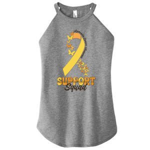 Appendix Cancer Awareness Support Squad Ribbon Butterflies Women's Perfect Tri Rocker Tank