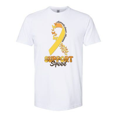 Appendix Cancer Awareness Support Squad Ribbon Butterflies Softstyle CVC T-Shirt