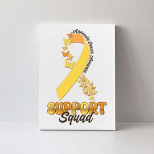 Appendix Cancer Awareness Support Squad Ribbon Butterflies Canvas