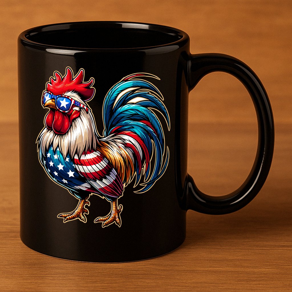 American Chicken 11oz C Handle Ceramic Mug