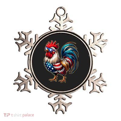 American Chicken Metallic Star Ornament