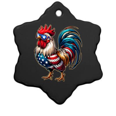 American Chicken Ceramic Star Ornament