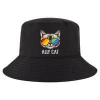 Ally Ca Ally Cat Lgbtq+ Lgbt Flag Lgbt Ally Cat Gift Cool Comfort Performance Bucket Hat
