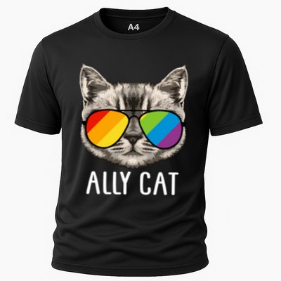 Ally Ca Ally Cat Lgbtq+ Lgbt Flag Lgbt Ally Cat Gift Performance Shirt