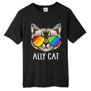 Ally Ca Ally Cat Lgbtq+ Lgbt Flag Lgbt Ally Cat Gift Tall Fusion ChromaSoft Performance T-Shirt