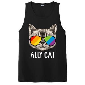 Ally Ca Ally Cat Lgbtq+ Lgbt Flag Lgbt Ally Cat Gift PosiCharge Competitor Tank