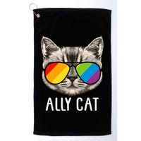 Ally Ca Ally Cat Lgbtq+ Lgbt Flag Lgbt Ally Cat Gift Golf Towel