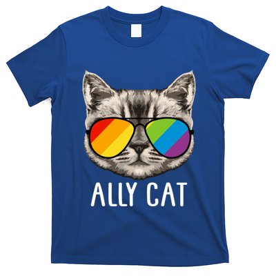 Ally Ca Ally Cat Lgbtq+ Lgbt Flag Lgbt Ally Cat Gift T-Shirt