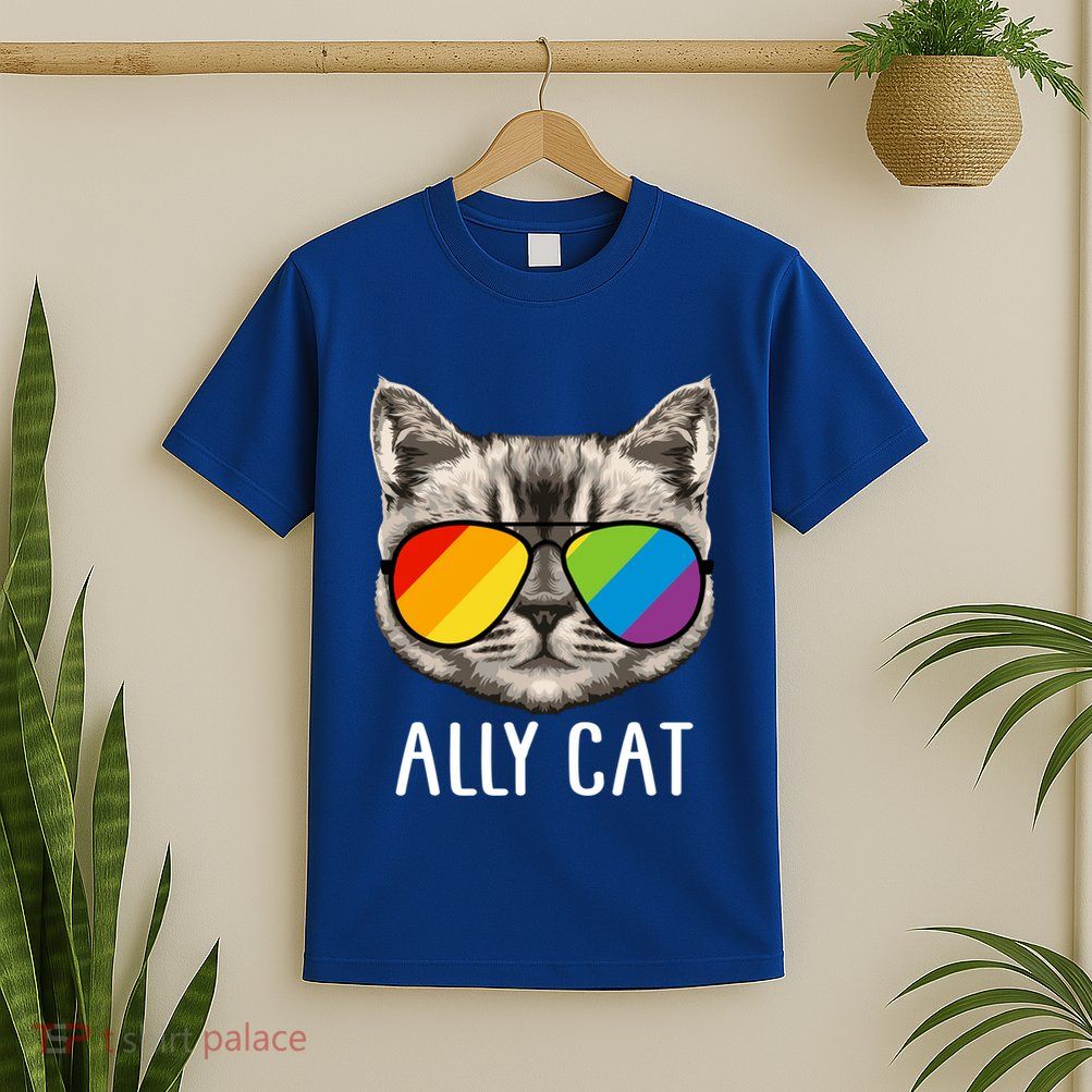 Ally Ca Ally Cat Lgbtq+ Lgbt Flag Lgbt Ally Cat Gift T-Shirt