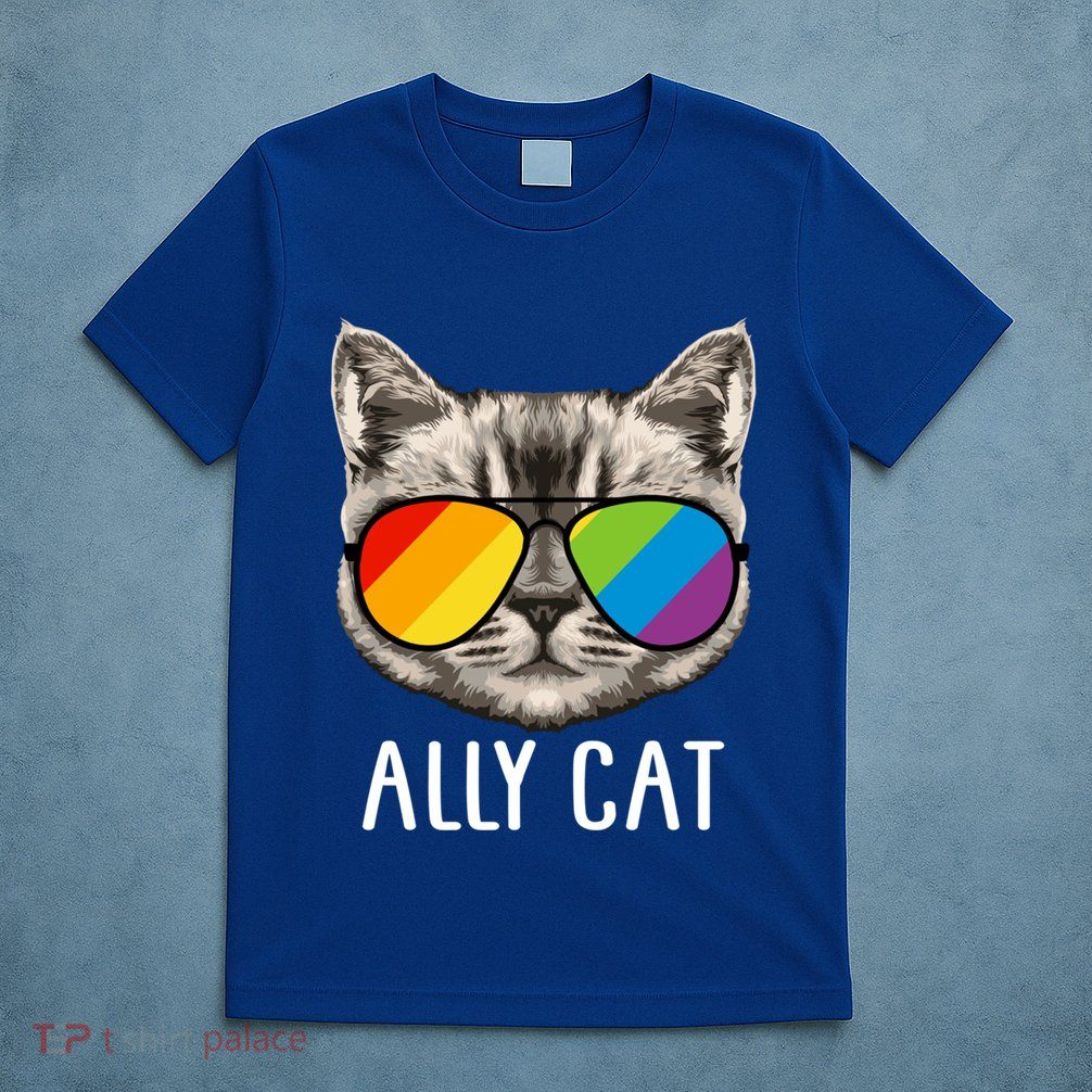 Ally Ca Ally Cat Lgbtq+ Lgbt Flag Lgbt Ally Cat Gift T-Shirt