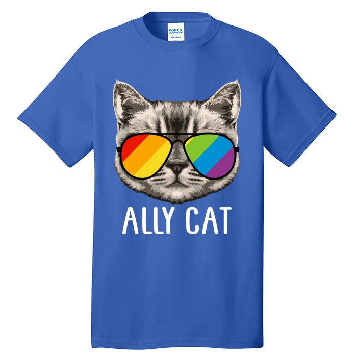 Ally Ca Ally Cat Lgbtq+ Lgbt Flag Lgbt Ally Cat Gift Tall T-Shirt