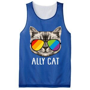 Ally Ca Ally Cat Lgbtq+ Lgbt Flag Lgbt Ally Cat Gift Mesh Reversible Basketball Jersey Tank