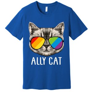 Ally Ca Ally Cat Lgbtq+ Lgbt Flag Lgbt Ally Cat Gift Premium T-Shirt