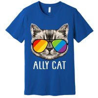 Ally Ca Ally Cat Lgbtq+ Lgbt Flag Lgbt Ally Cat Gift Premium T-Shirt