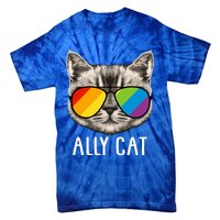 Ally Ca Ally Cat Lgbtq+ Lgbt Flag Lgbt Ally Cat Gift Tie-Dye T-Shirt