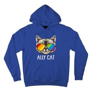 Ally Ca Ally Cat Lgbtq+ Lgbt Flag Lgbt Ally Cat Gift Tall Hoodie