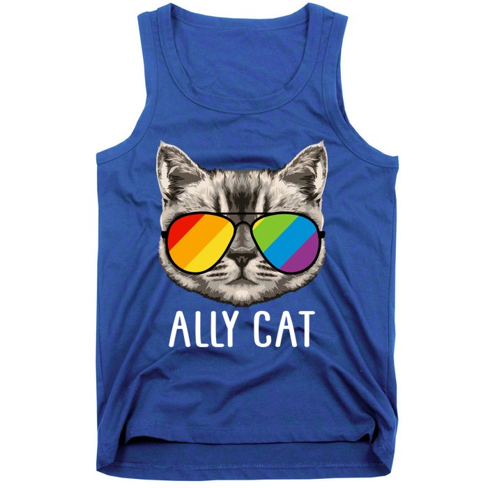 Ally Ca Ally Cat Lgbtq+ Lgbt Flag Lgbt Ally Cat Gift Tank Top