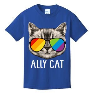 Ally Ca Ally Cat Lgbtq+ Lgbt Flag Lgbt Ally Cat Gift Kids T-Shirt