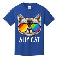 Ally Ca Ally Cat Lgbtq+ Lgbt Flag Lgbt Ally Cat Gift Kids T-Shirt