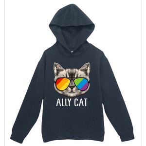 Ally Ca Ally Cat Lgbtq+ Lgbt Flag Lgbt Ally Cat Gift Urban Pullover Hoodie