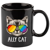 Ally Ca Ally Cat Lgbtq+ Lgbt Flag Lgbt Ally Cat Cute Gift 11oz C Handle Ceramic Mug