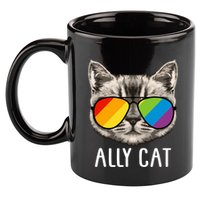 Ally Ca Ally Cat Lgbtq+ Lgbt Flag Lgbt Ally Cat Cute Gift 11oz C Handle Ceramic Mug