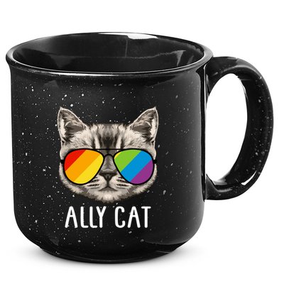Ally Ca Ally Cat Lgbtq+ Lgbt Flag Lgbt Ally Cat Cute Gift 15oz Campfire Ceramic Mug