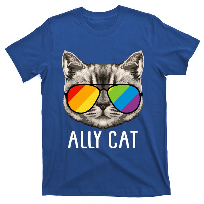 Ally Ca Ally Cat Lgbtq+ Lgbt Flag Lgbt Ally Cat Cute Gift T-Shirt