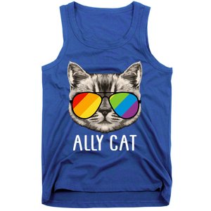 Ally Ca Ally Cat Lgbtq+ Lgbt Flag Lgbt Ally Cat Cute Gift Tank Top