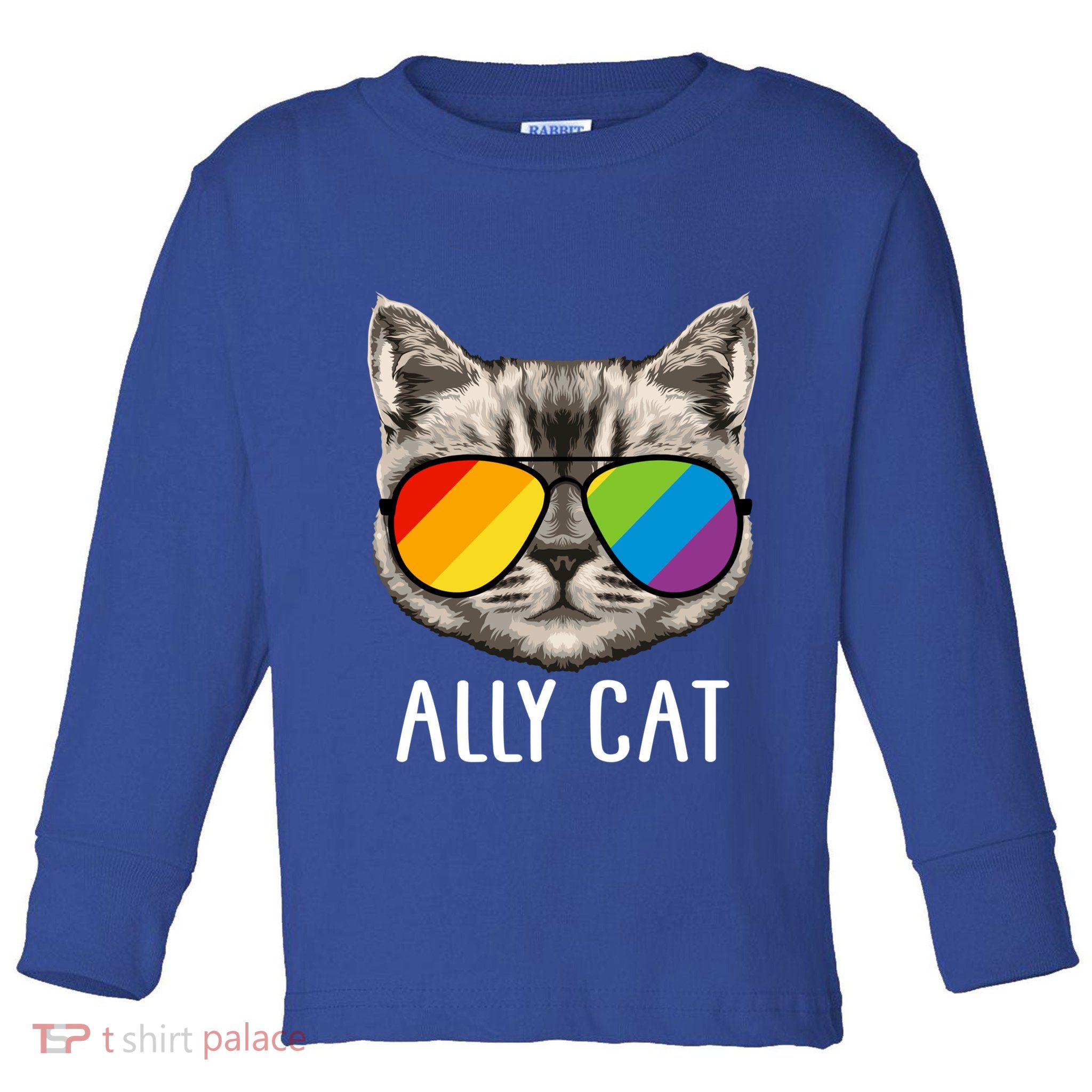 Ally Ca Ally Cat Lgbtq+ Lgbt Flag Lgbt Ally Cat Cute Gift Toddler Long Sleeve Shirt