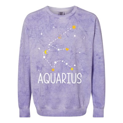 Aquarius Constellation Aquarius Zodiac Sign Birthday Gift Colorblast Crewneck Sweatshirt