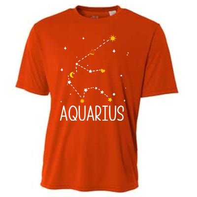 Aquarius Constellation Aquarius Zodiac Sign Birthday Gift Cooling Performance Crew T-Shirt