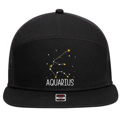 Aquarius Constellation Aquarius Zodiac Sign Birthday Gift 7 Panel Mesh Trucker Snapback Hat