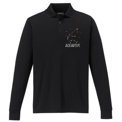 Aquarius Constellation Aquarius Zodiac Sign Birthday Gift Performance Long Sleeve Polo