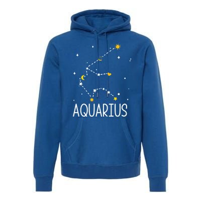 Aquarius Constellation Aquarius Zodiac Sign Birthday Gift Premium Hoodie