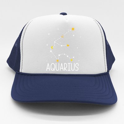 Aquarius Constellation Aquarius Zodiac Sign Birthday Gift Trucker Hat