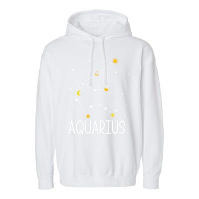 Aquarius Constellation Aquarius Zodiac Sign Birthday Gift Garment-Dyed Fleece Hoodie