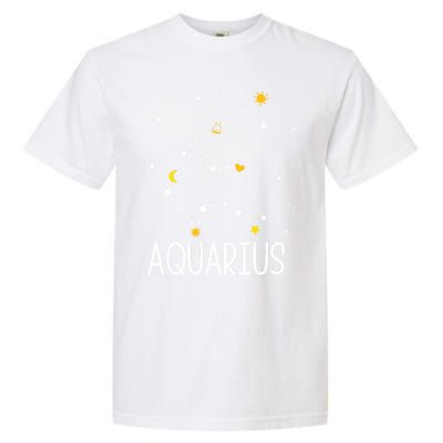 Aquarius Constellation Aquarius Zodiac Sign Birthday Gift Garment-Dyed Heavyweight T-Shirt