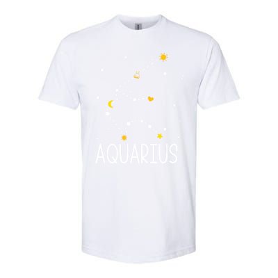 Aquarius Constellation Aquarius Zodiac Sign Birthday Gift Softstyle CVC T-Shirt