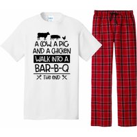 A Cow A Pig And A Chicken Walk Into A Bar B Q The End BBQ Pajama Set