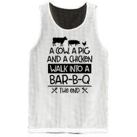 A Cow A Pig And A Chicken Walk Into A Bar B Q The End BBQ Mesh Reversible Basketball Jersey Tank