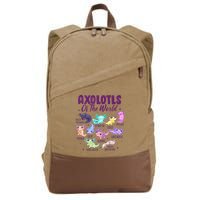 Axolotl Cute Axolotls Of The World Kawaii Cotton Canvas Backpack